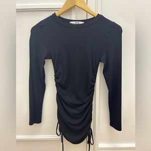 Steve Madden BB Dakota Black Ruched Tie Dress